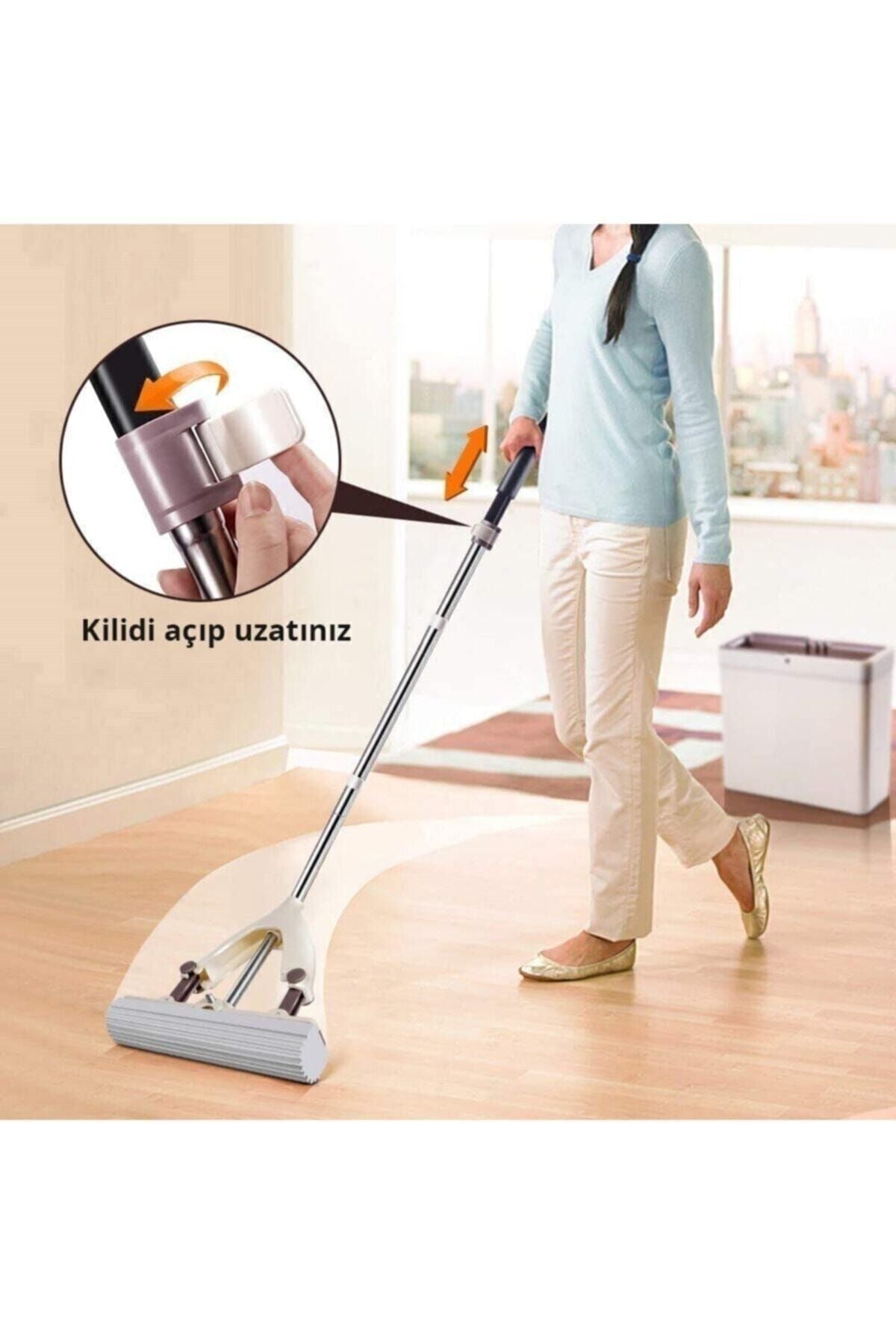 Pva Sünger Paspas Seti - 2 Yedek Süngerli - Kelebek Mop Tablet Mop