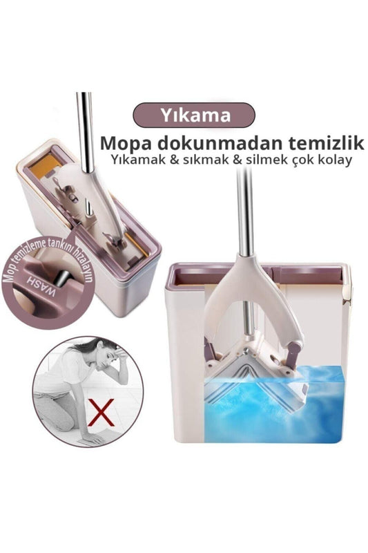 Pva Sünger Paspas Seti - 2 Yedek Süngerli - Kelebek Mop Tablet Mop