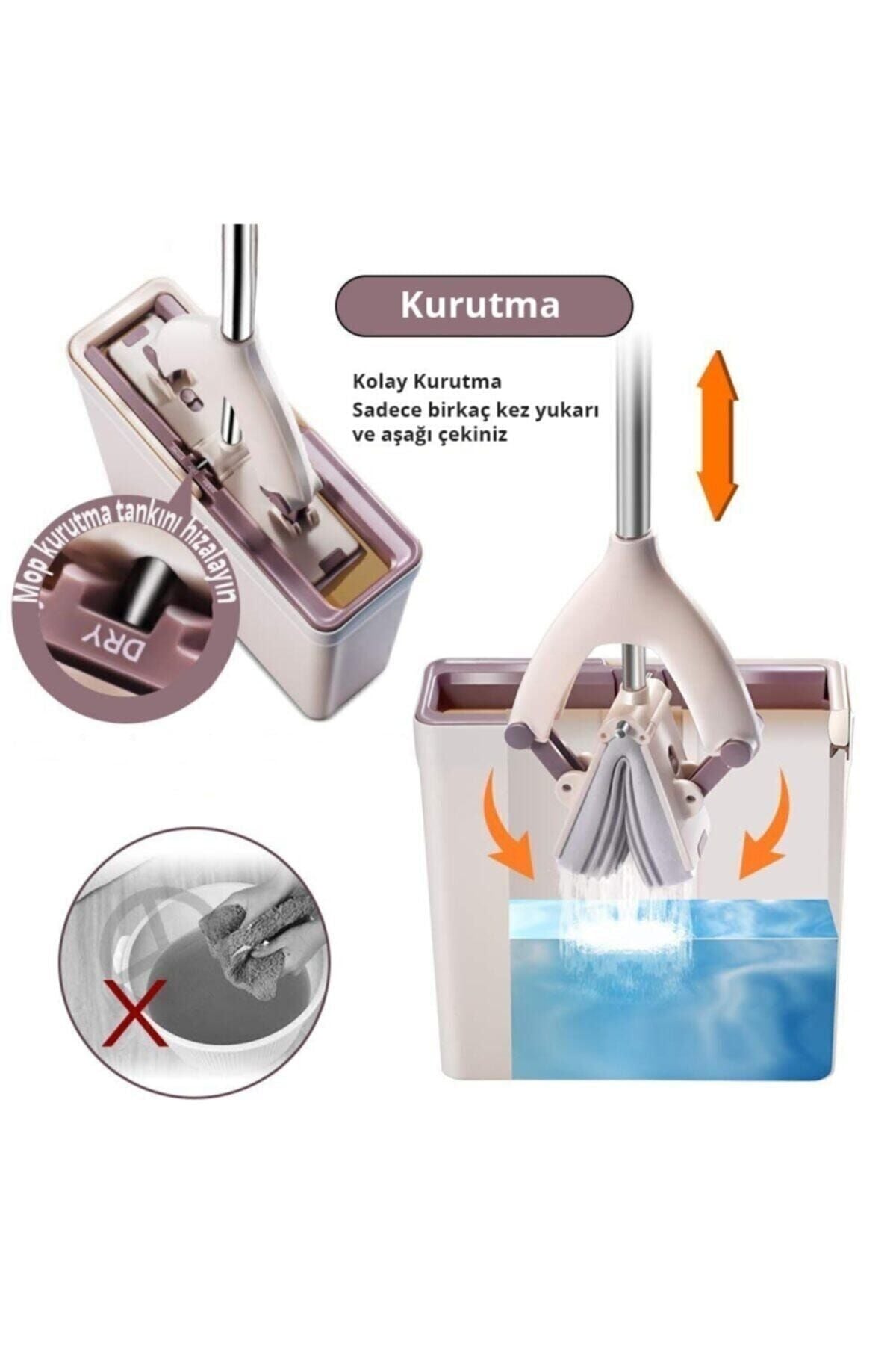 Pva Sünger Paspas Seti - 2 Yedek Süngerli - Kelebek Mop Tablet Mop