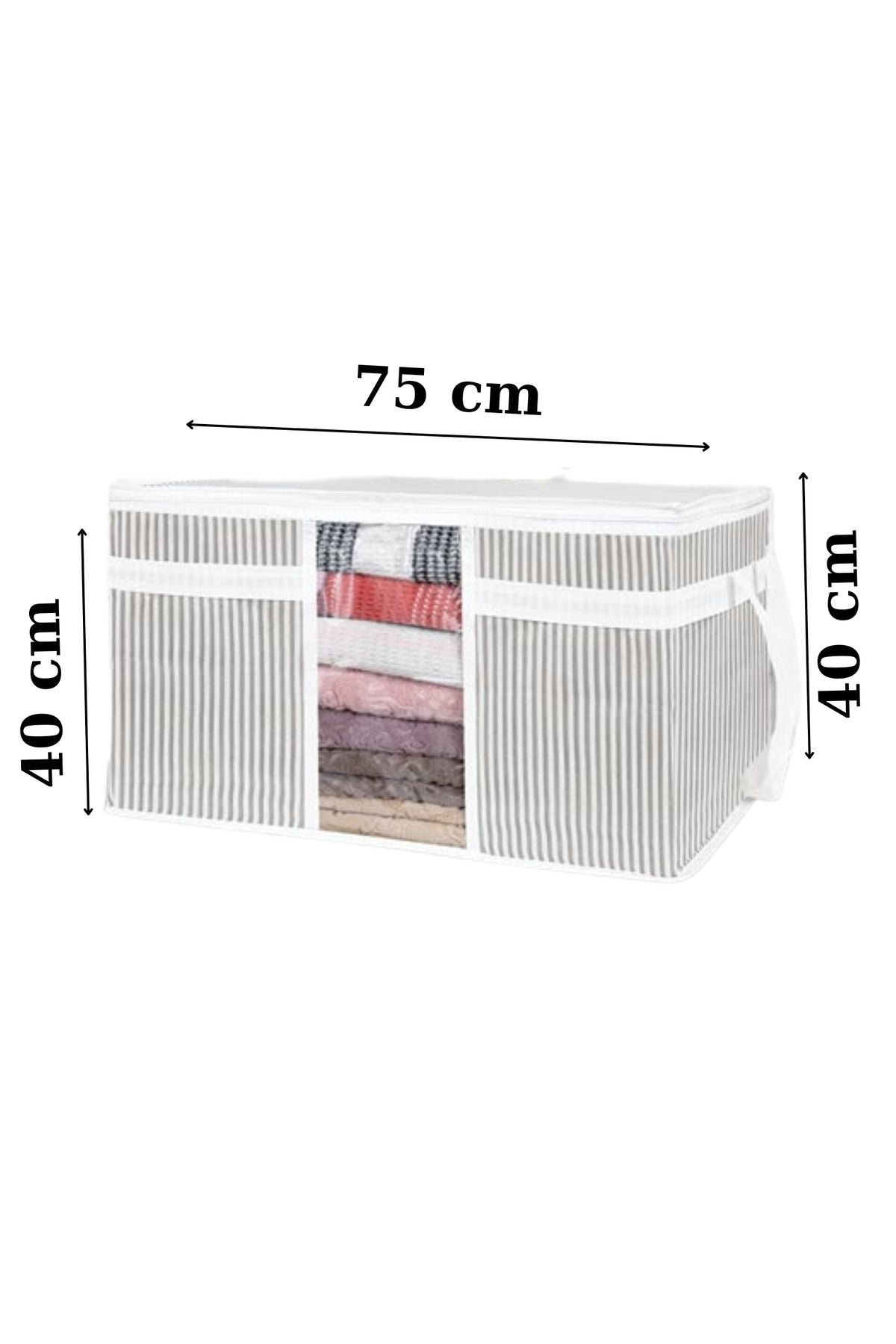 1 ADET- Pencereli Mega Hurç Yastık Hurcu Baza Altı Hurç Çeyiz Seti Hurcu Fermuarlı 75x40x40 cm