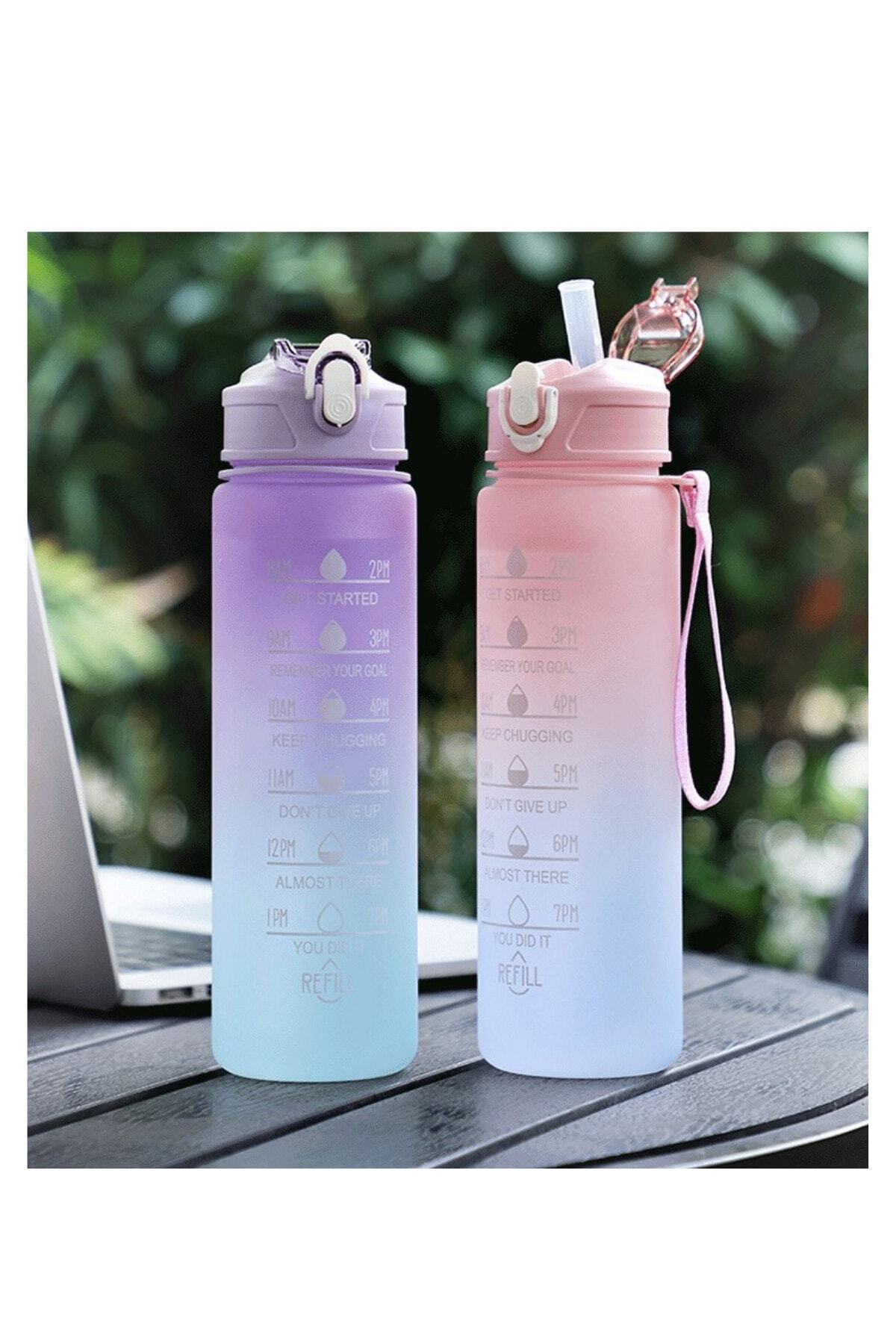 900 Ml 0.9 Litre Suluk Renkli Matara Pipetli Suluk Büyük Suluk