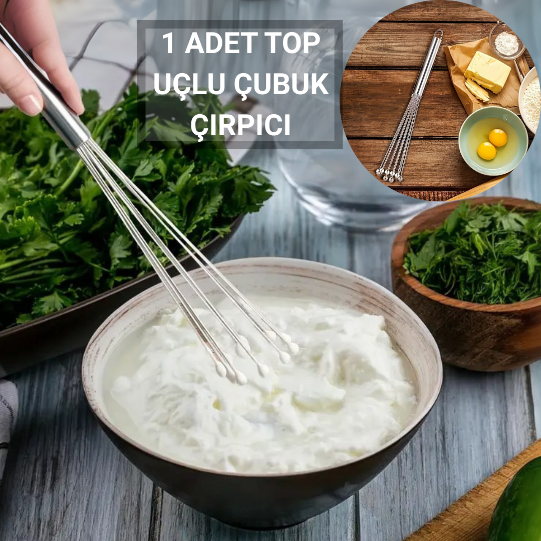 Top Uçlu Çubuk Çırpıcı – Dayanıklı Paslanmaz Çelik Karıştırıcı