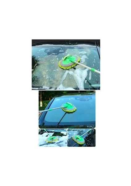 Teleskopik Oto Mop - Mikrofiber Başlık Araba Yıkama Fırçası