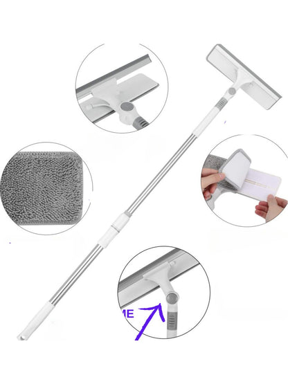 4 Metre Teleskopik Çekçekli Pencere Temizleyicisi, Döner Başlıklı İç/dış Mekan