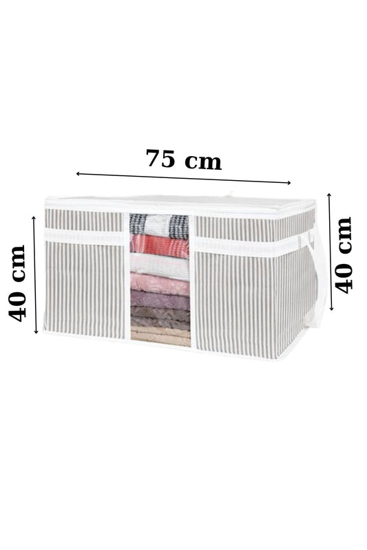 1 ADET- Pencereli Mega Hurç Yastık Hurcu Baza Altı Hurç Çeyiz Seti Hurcu Fermuarlı 75x40x40 cm