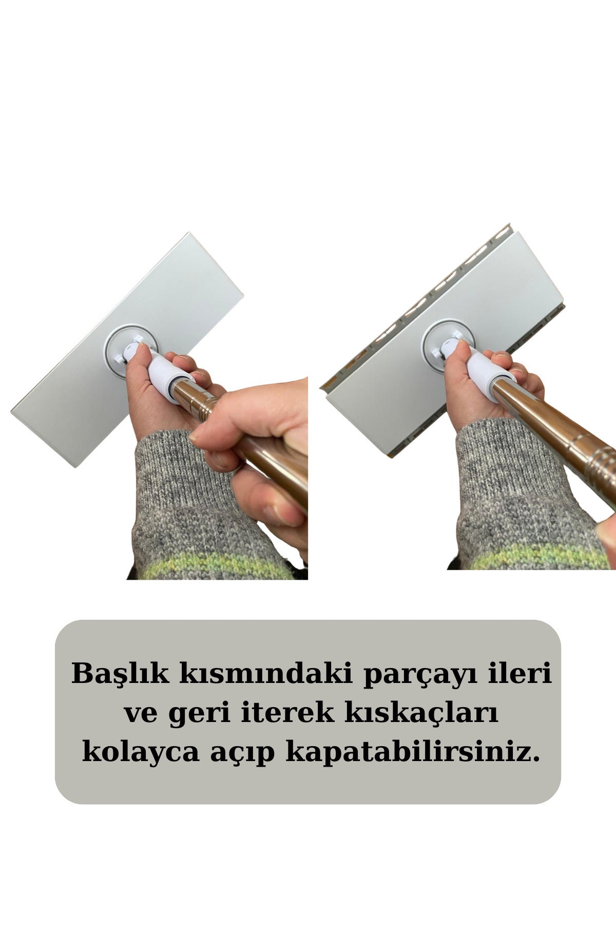 Kıskaçlı Mop - Pratik ve Hijyenik - Yüzey Temizleme Mendili veya Temizlik Bezi İle Kullanılabilir