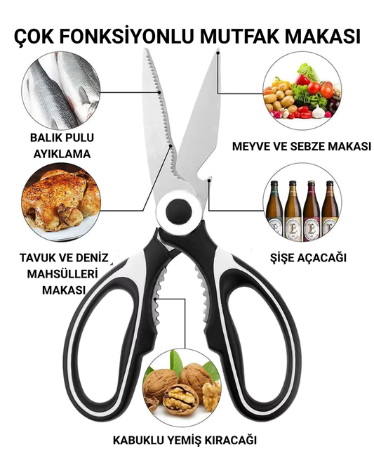 Çok Amaçlı Mutfak Makası - Mutfak Dışı Kullanıma Uygun